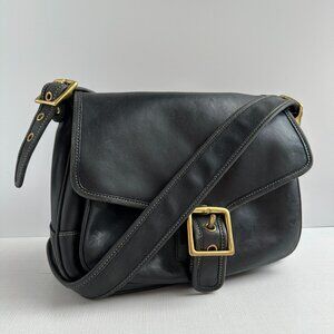 Vintage Coach Legacy 9126 Black Leather Crossbody Bag With Adjustable Strap